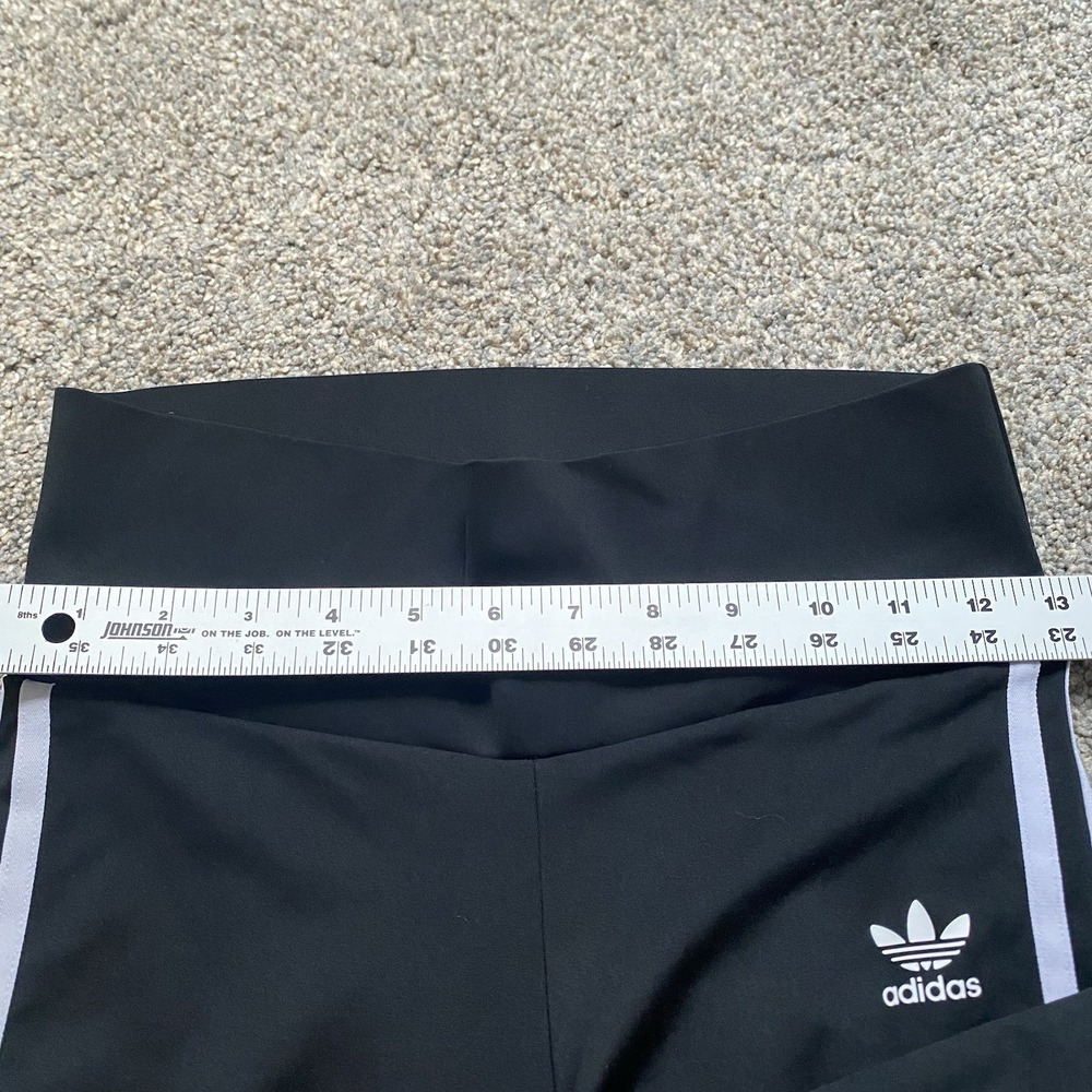 Adidas Primeblu Biker Shorts Tights Women Size S Black Logo High Rise Inseam 10" - Picture 5 of 7